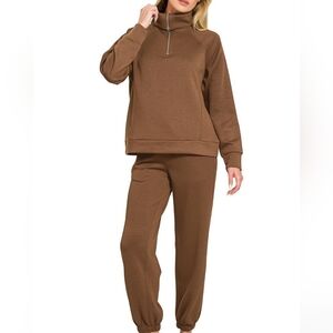 Zenana Outfitters Chocolate Lounge Ensemble